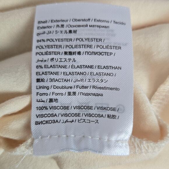 Farm Rio Mesh Midi Dress S Yellow Green Orange Sun Print Pockets Ruch Slits Line - Picture 10 of 16